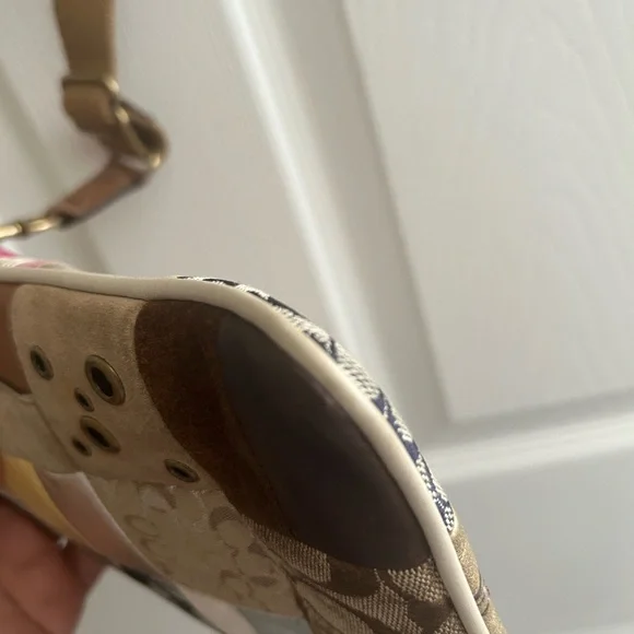 Coach Patchwork Crossbody Bag - Pink, Cream, Brown, Tan - Picture 10 of 11